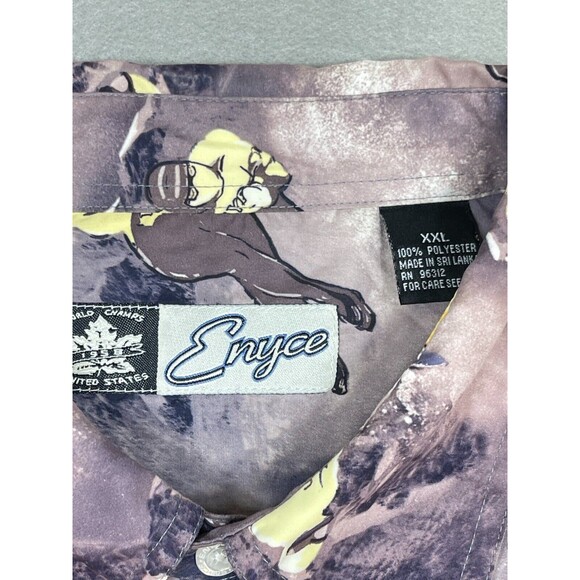 Enyce Shirt Men's 2XL Skiers All Over Print Button Up Long Sleeve Vintage 90's - Picture 4 of 9